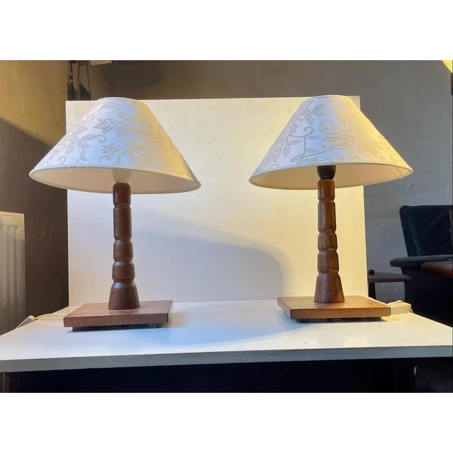 Mid-Century Scandinavian Table Lamps in Teak, 1960s, Set of 2 For Sale - Image 10 of 10