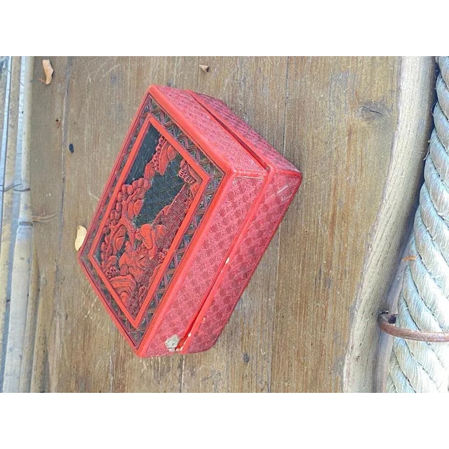 Red Antique Chinese Lacquered Box and Cover, 1880s For Sale - Image 8 of 10