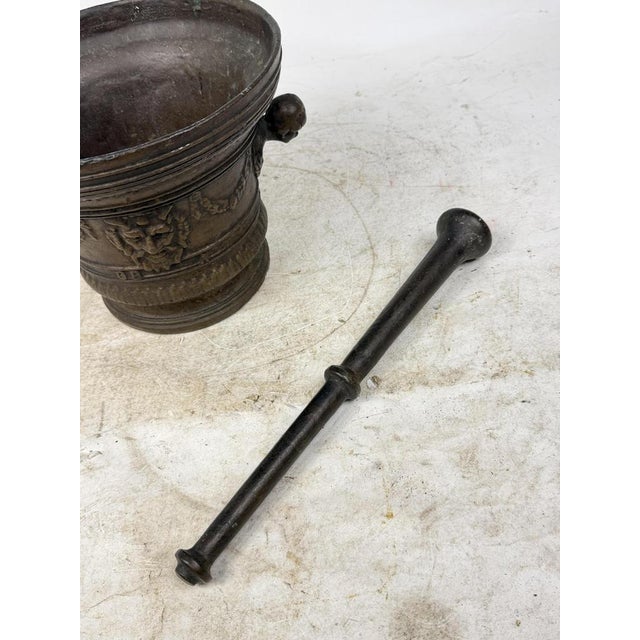 Metal Antique Giant Bronze Mortar, 1890s For Sale - Image 7 of 9