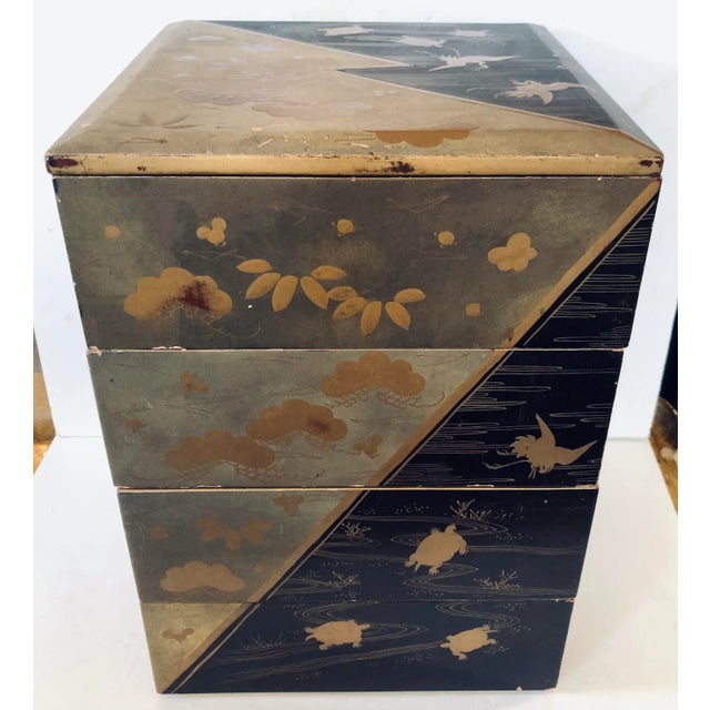 Japanese Lacquer Maki-E Stacking Boxes For Sale - Image 11 of 11