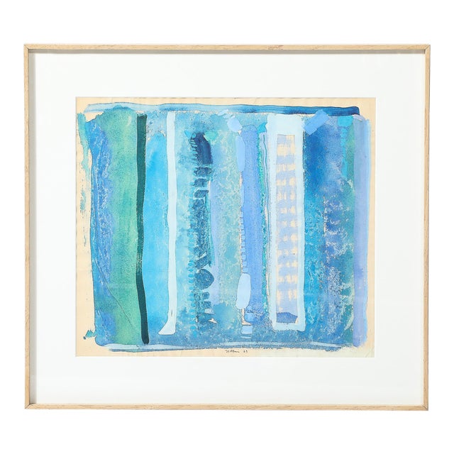 Mid-Century Modernist Watercolor & Gouache Painting by Robert Natkin For Sale