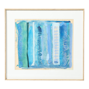 Mid-Century Modernist Watercolor & Gouache Painting by Robert Natkin