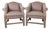 Pair Polka Dot Pink Accent Chairs For Sale