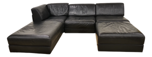 Mid-Century Modern Modular Leather Sofa from De Sede, 1970s, Set of 5