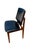 Mid-Century Modern Pair of Danish Modern Teak Dining Chairs With Original Black Vinyl Upholstery, Denmark, Circa 1960s For Sale - Image 3 of 5
