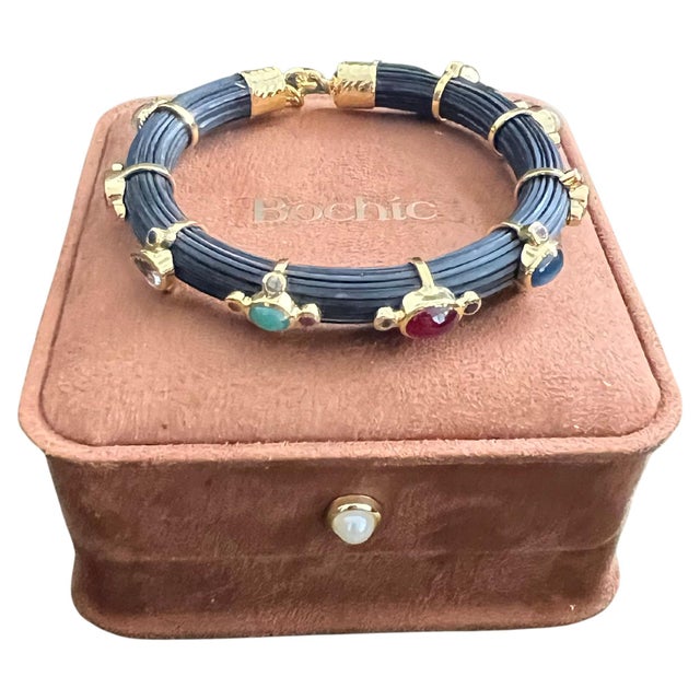 Bochic "Capri" Ruby & Multi Color Sapphire Choker Set In 18K Gold & Silver For Sale - Image 15 of 18