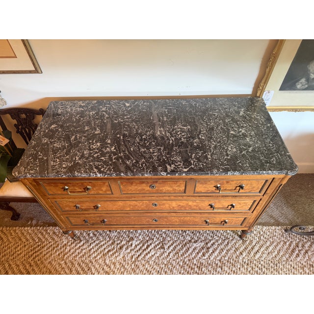 19th C Antique French Directoire Louis XVI Style Walnut Commode For Sale - Image 4 of 7