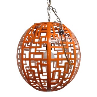 Mid-Century Orange Pendant Light For Sale