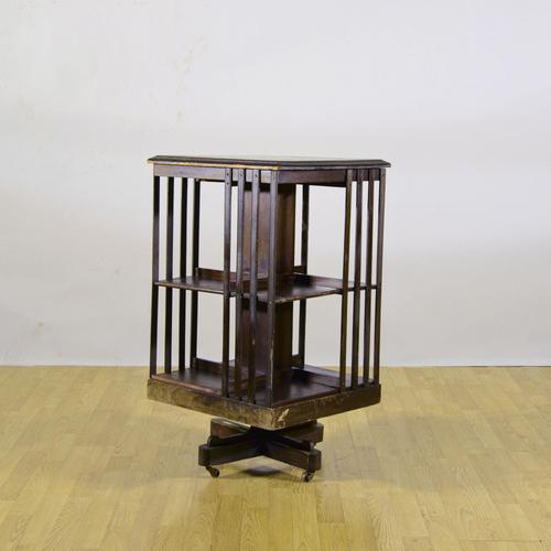 19th Century English Two-Tier Revolving Bookcase in Mahogany Wood For Sale - Image 3 of 9