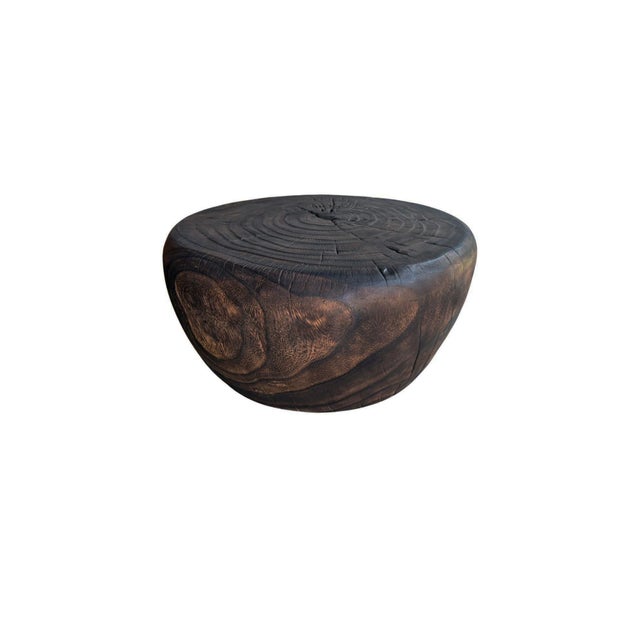 Striking Burnt Suar Wood Coffee Table, Stunning Wood Textures, Modern Organic For Sale - Image 9 of 9