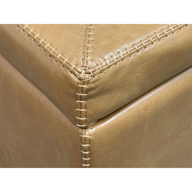 Camel Grandin Road Briggs Storage Ottoman For Sale - Image 8 of 12