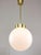 Big opaline globe of 35cm diameter and genuine brass! takes 1x e27 light bulb (not included). A standard e26...