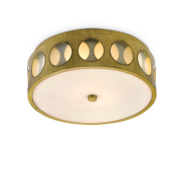 Modern Currey & Company Go-Go Brass Flush Mount For Sale - Image 3 of 4