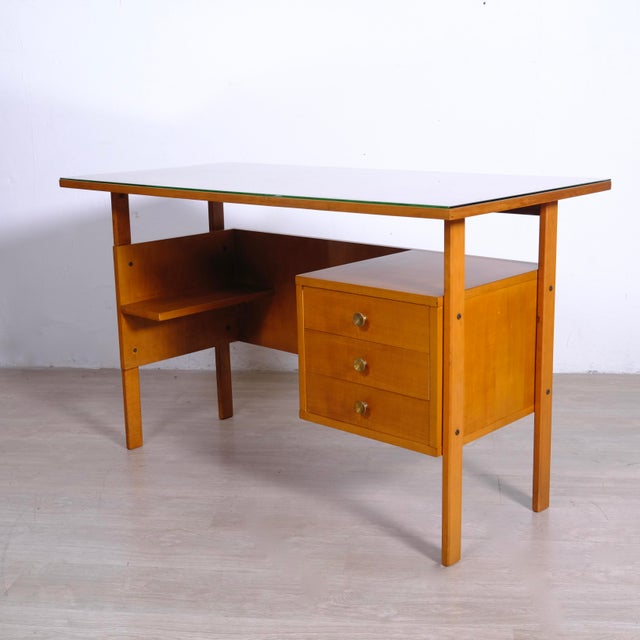 Mid-Century Modern Italian Desk and Chair Set, 1950s, Set of 2 For Sale - Image 9 of 18