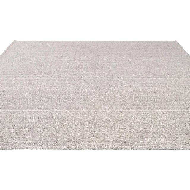 Gray 21st Century Contemporary Flatweave Rug 9 X 13 For Sale - Image 8 of 12