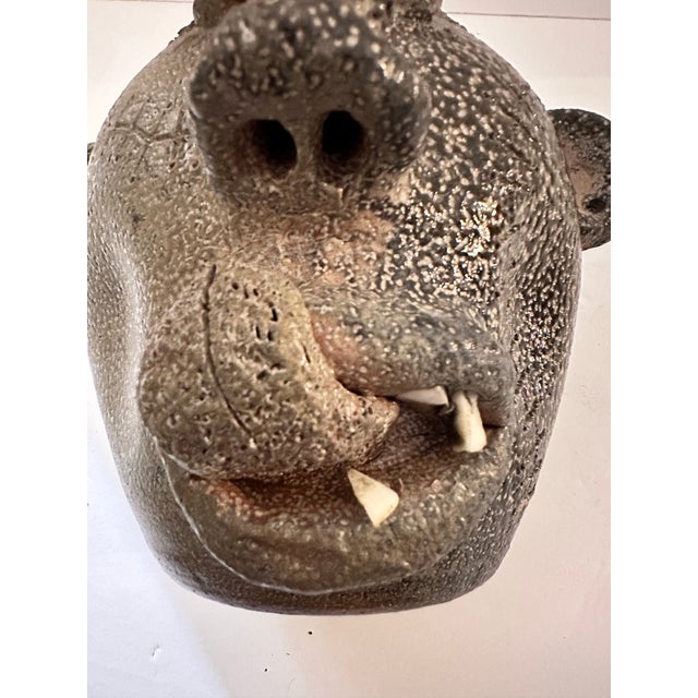 1980s Face Jug by Db Garner Turn & Burn Pottery For Sale - Image 9 of 12