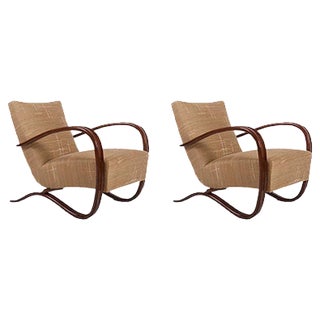 Set of Beech H-269 Lounge Chairs by Jindřich Halabala for Thonet, 1920s For Sale
