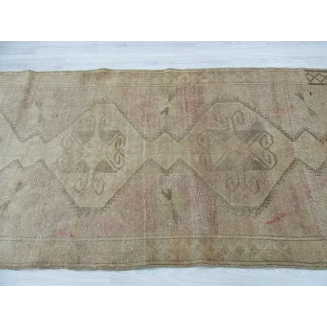 Vintage Washed Out Turkish Runner Rug - 4′3″ × 11′9″ For Sale - Image 4 of 6