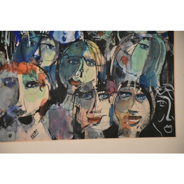 1970s Michael Ross Abstract Watercolor Painting For Sale - Image 4 of 5