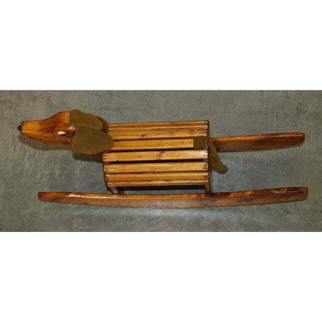 Handmade Childrens Rocking Horse of Dachshund Sausage Dog, 1930s For Sale - Image 13 of 17