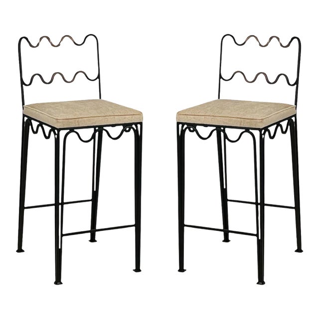 Pair of 'Méandre' Counter Stools by Design Frères For Sale