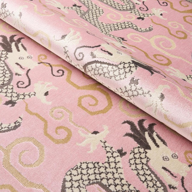 Schumacher Schumacher Bixi Velvet Fabric in Rose Quartz For Sale - Image 4 of 4