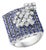 2.5 Carat Blue Sapphire and .65 Ct Diamond Cocktail Ring in 18 Karat Gold Estate For Sale