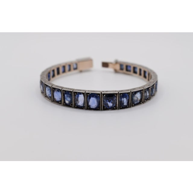 Art Deco Early 20th Century Sapphire Bracelet For Sale - Image 3 of 5