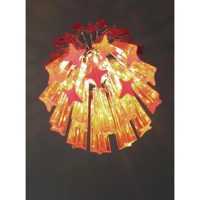 Red Vintage Italian Amber Murano Glass Chandelier, 1982 For Sale - Image 8 of 16