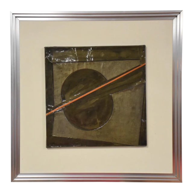 3d Tin Abstract Signed Art 20" X 20" For Sale