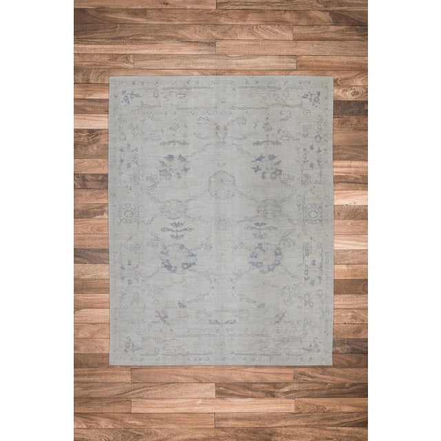 Textile Early 21st Century Gray & Beige Handwoven Turkish Oushak Rug 8'3" X 10'9" For Sale - Image 7 of 7