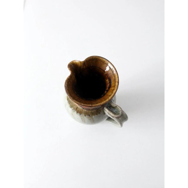 Gray Vintage Studio Pottery Pitcher Circa 1980 For Sale - Image 8 of 10