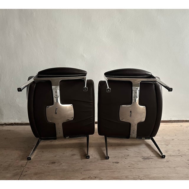 Mid-Century Modern Chairs in Brown Leather by Miller Borgsen for Röder & Söhne, Germany, 1960s, Set of 2 For Sale - Image 6 of 8