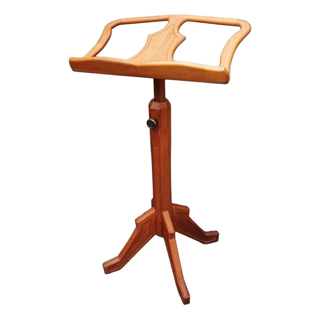 Anthroposophical Teak Music Stand, 1950s For Sale