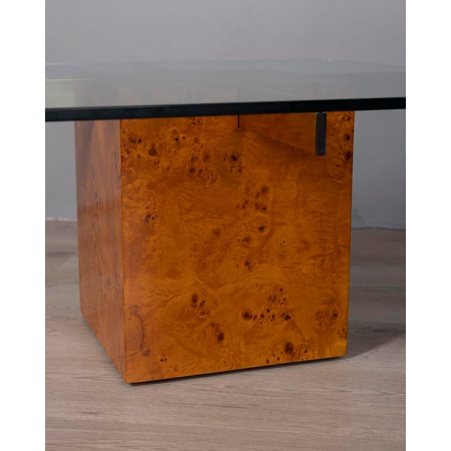 Vintage Italian Briar and Glass Coffee Table, 1970s For Sale - Image 6 of 11
