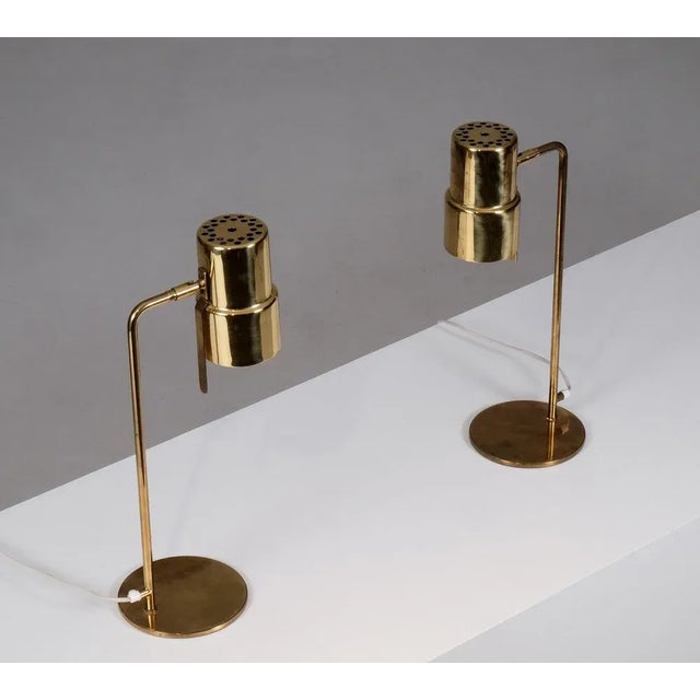 Pair of brass table lamps by Hans-Agne Jakobsson in great original condition. Produced by Hans-Agne Jakobsson, Markaryd,...