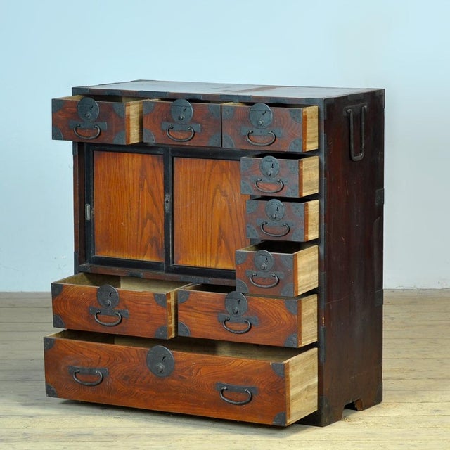 Japanese Tansu Chest of Drawers, 1890s For Sale - Image 4 of 14
