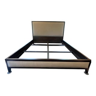 French Contemporary Fabric Panel Bed For Sale