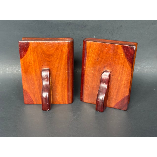 Vintage Handcrafted Wooden Faux Book Bookends, a Pair For Sale In New York - Image 6 of 10