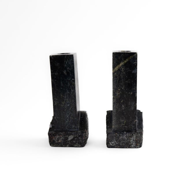 Vintage Marble Sculptural Candleholders - A Pair For Sale - Image 4 of 12