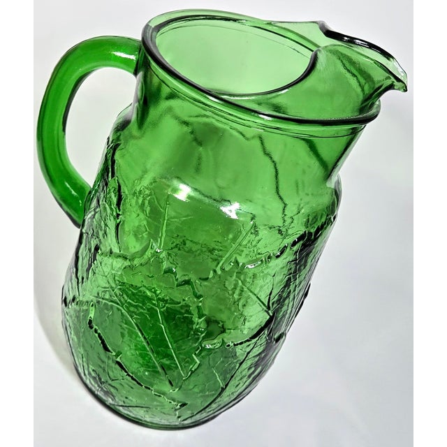Green Spearmint Leaf Pitcher For Sale - Image 4 of 12