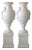 Pair of Monumental Italian Neoclassical White Glazed Terracotta Urns on Plinths For Sale