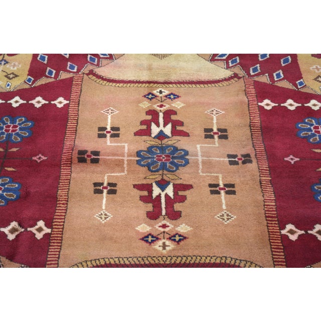 Vintage Chinese Art Deco Hand Knotted Wool Rug, 4'5"x6'9" For Sale - Image 4 of 4