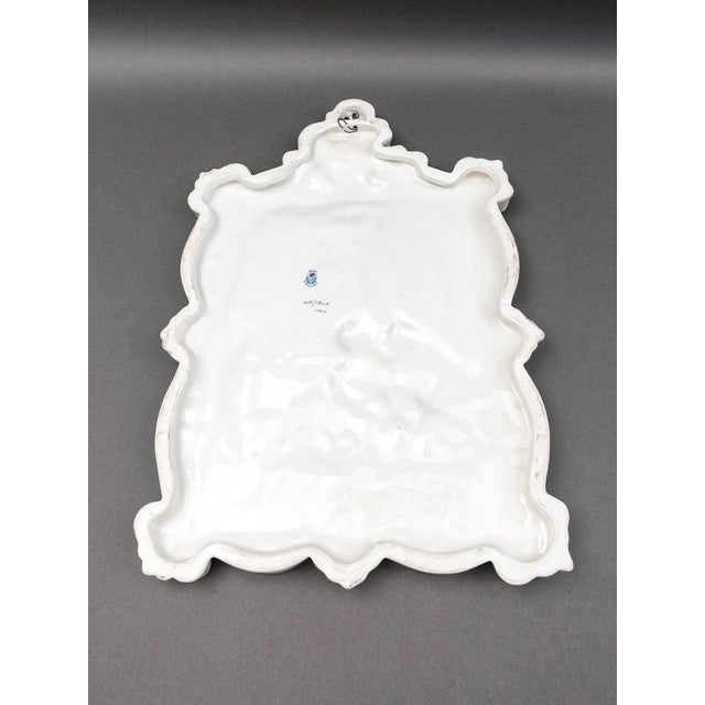 Ceramic Capodimonte Italy Vintage Romantic Couple Relief Porcelain Wall Plaque For Sale - Image 7 of 8