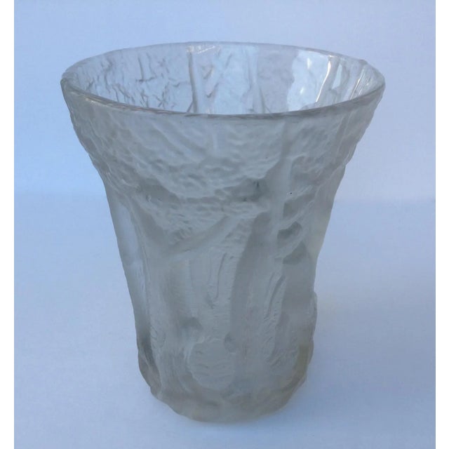 Josef Inwald C.1920s-30s Czechoslovakian Joseph Inwald Barolac Large Crystal "Trees" Vase For Sale - Image 4 of 11