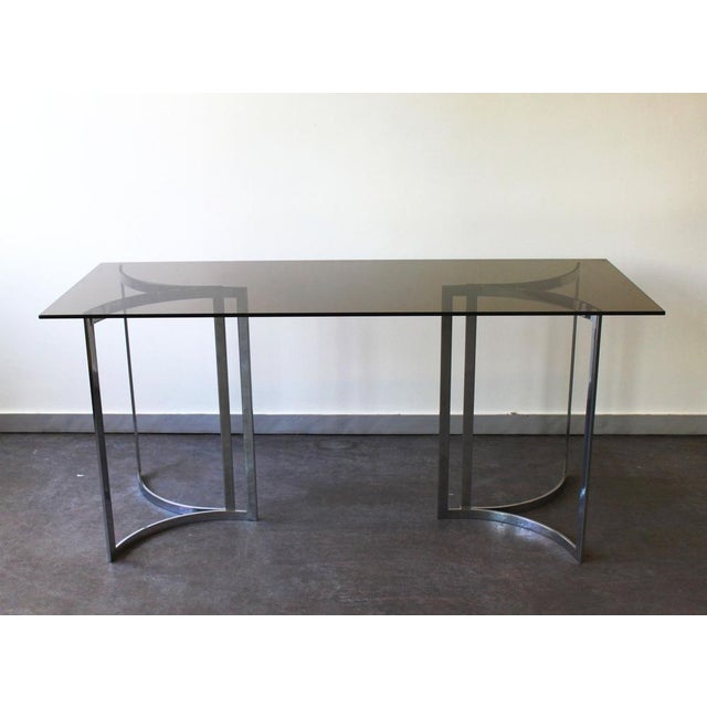 Metal Console in Smoked Glass and Chrome, 1970 For Sale - Image 7 of 9
