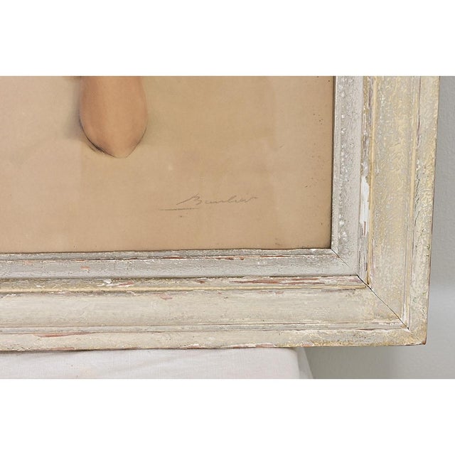 French Vintage Framed Nude Drawing For Sale In Baton Rouge - Image 6 of 11