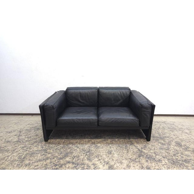 Vintage Two-Seater Leather Sofa by Mario Bellini For Sale - Image 18 of 18