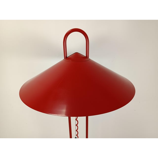 Metal Vintage Red Floor Lamp, 1980s For Sale - Image 7 of 17