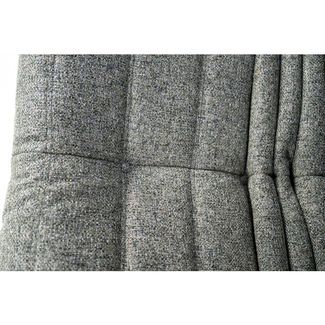 Set of Togo Lounge Chair and Pouf in Grey Tweed Fabric by Michel Ducaroy for Ligne Roset, 1973 For Sale - Image 15 of 18